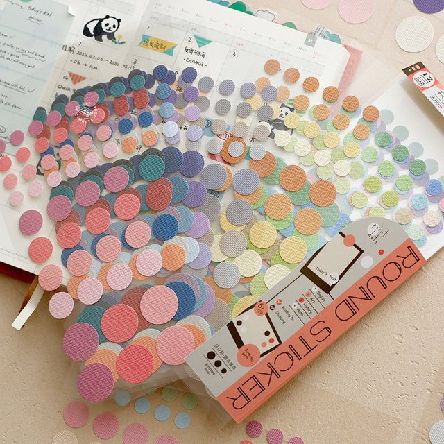 Kawai Stationery The Word Shiduo Stoffmuster-Etiketten, dekorative Punktaufkleber in Multicolour für Büro- und Schulbedarf - Bild 1
