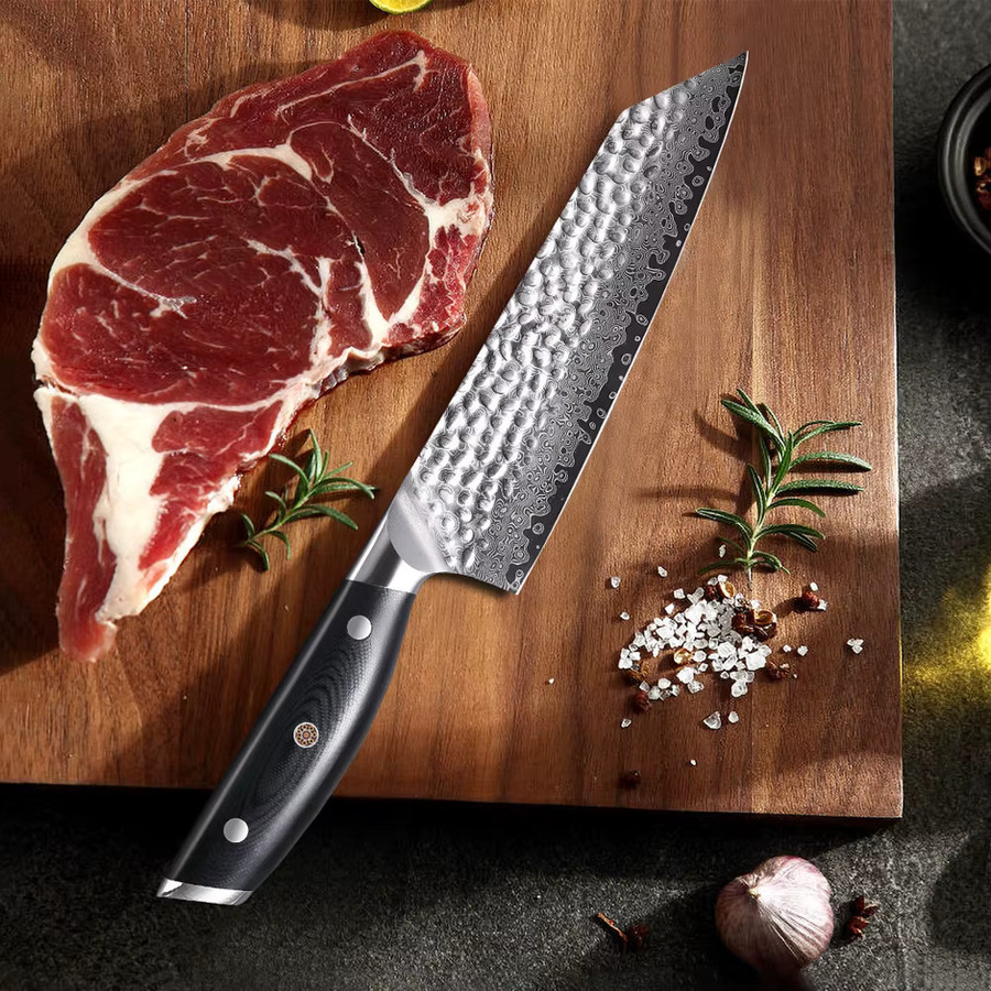 DASHWAY Japanisches Bunka-Messer aus Damaszener Stahl, 6 Zoll Kiritsuke Chefmesser in Schwarz für Fleisch, Obst und Allzweckgebrauch - Bild 2