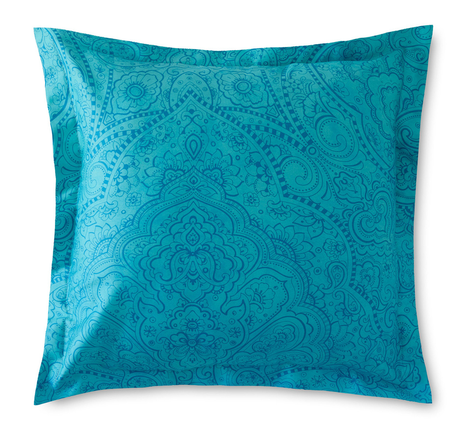Bassetti Mako-Satin Kissenhülle BW Dolceacqua Blau/Türkis, B/B: 40 x 40 cm - Bild 1