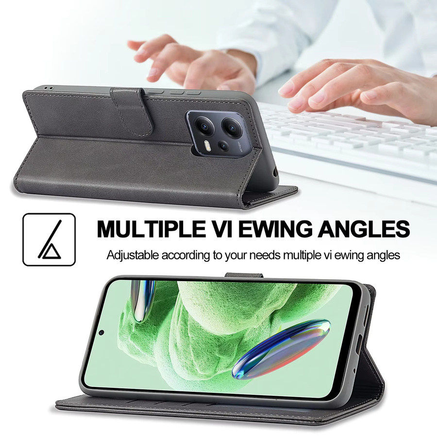 Luxus Leder Flip Hülle für Xiaomi 15T Pro 14T 13T Pro Poco X7 Pro X6 X5 Pro M6 C75 Pro Brieftasche Stoßfest Business Schutzhülle in Schwarz - Bild 4