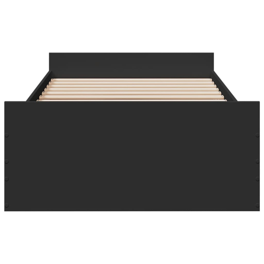 vidaXL Bettgestell mit Schubladen Schwarz aus Holzwerkstoff modern B/T/H: 80-90 x 190/200 cm - Bild 4