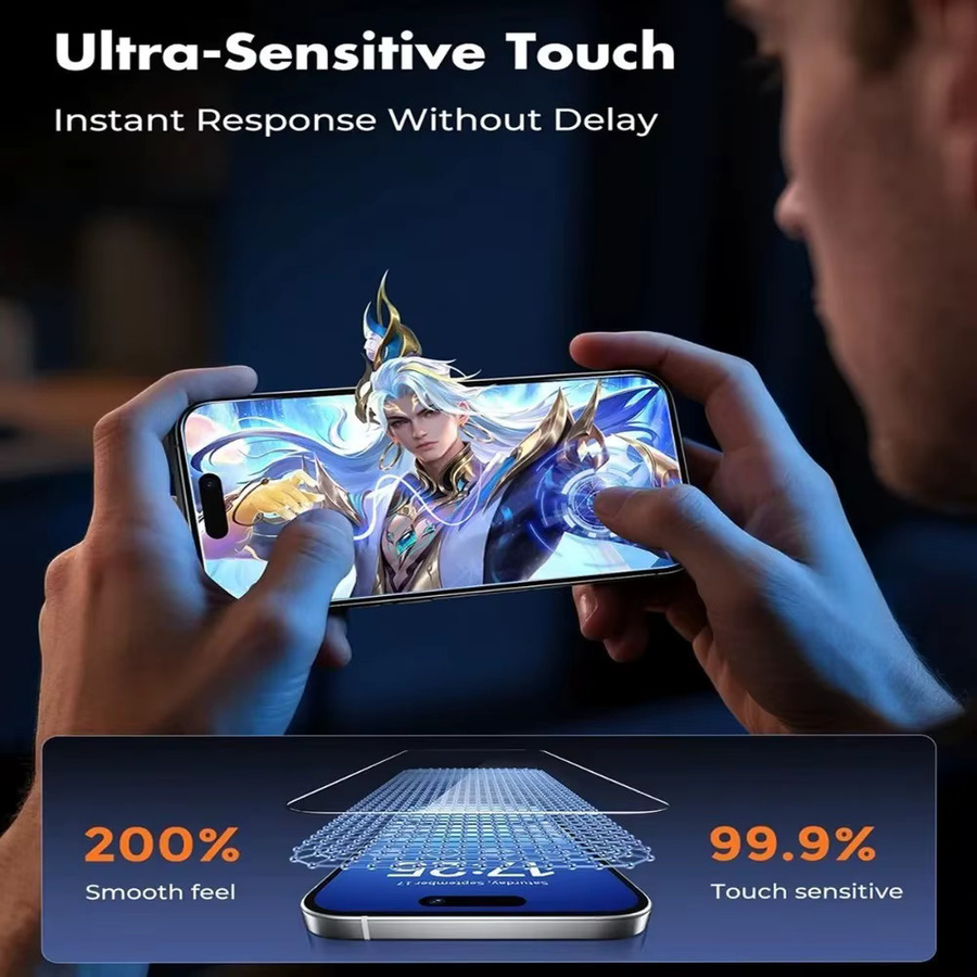 2 Stück Full Cover Displayschutzfolie aus gehärtetem Glas für iPhone 17 16 15 14 13 12 11 Pro Max Plus XR XS in Transparent - Bild 4