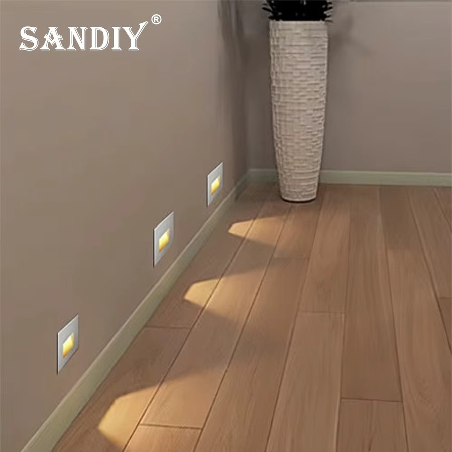 SANDIY Moderne Wandleuchte in Weiß als quadratischer Einbaustrahler für Treppen, Schlafzimmer und Balkon mit warmweißem Licht - Bild 1