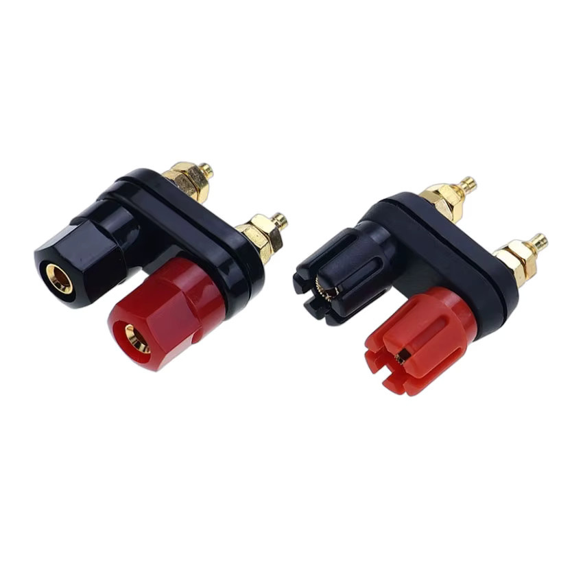 YuXi Doppel-Bananenstecker Audio-Lautsprecher-Steckverbinder Set in Rot und Schwarz - Bild 2