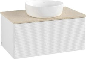V&B Waschtischunterschrank Antao mit Frontstruktur in Weiß, B/T/H: 80 x 36 x 50 cm - Bild 1