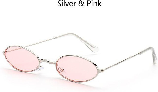 CSyeyue Sonnenbrille, oval, Vollrand, Metall, Silver & Pink, Unisex - Bild 1