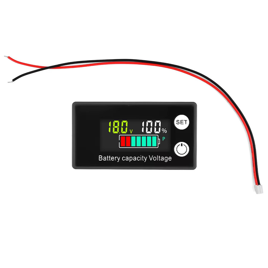 Aideepen Digitales DC Voltmeter mit LCD-Anzeige und Batteriestandsanzeige 6133A für 12V bis 100V in Blau und Schwarz - Bild 2
