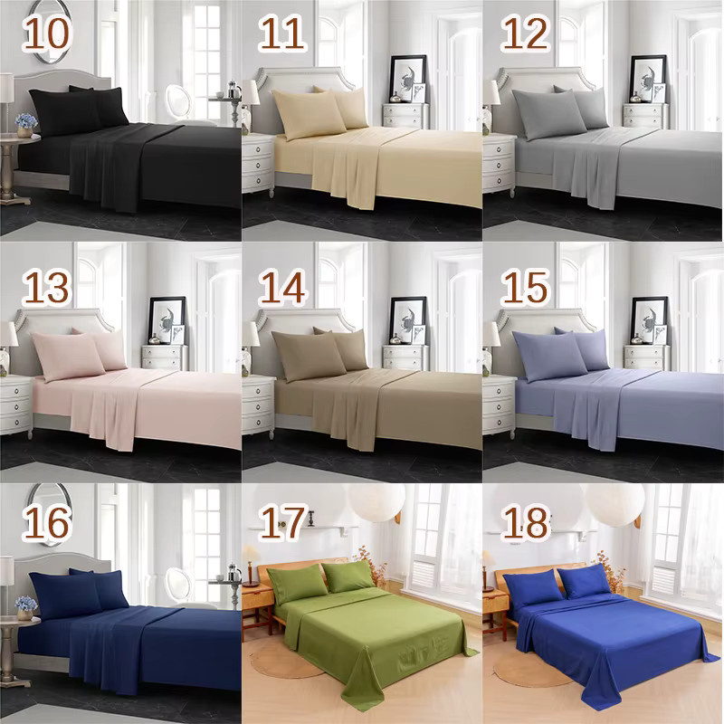 Mystybloom Bettwäsche-Set aus weicher Flanell-Bettwäsche in Einfarbig mit Kissenbezug, Spannbettlaken und Bettlaken in modernem Design - Bild 2
