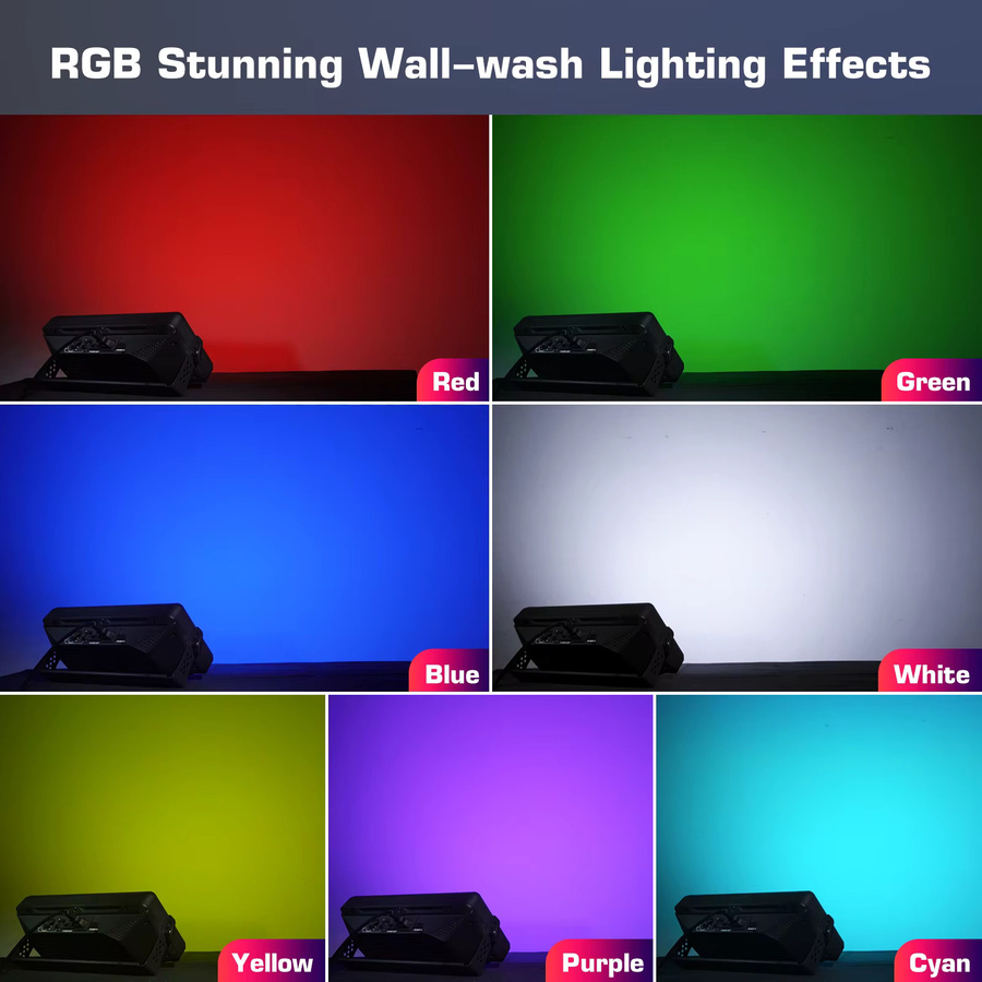 Yiflamefly Wall Washer LED Lichtleiste 150W mit RGBW-Farben und DMX512 für DJ, Party und Bar, Schwarz - Bild 3
