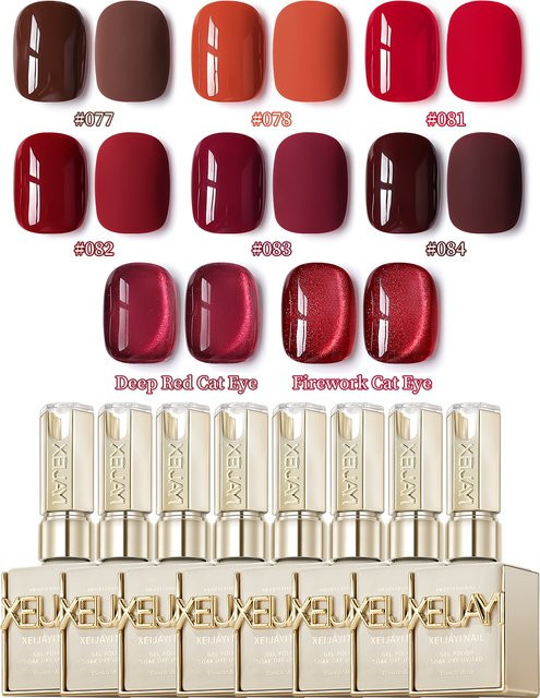 XEIJAYI Gel-Nagellack-Set Ankara-Rot, 8-teilig, 15 ml, glänzend - Bild 1