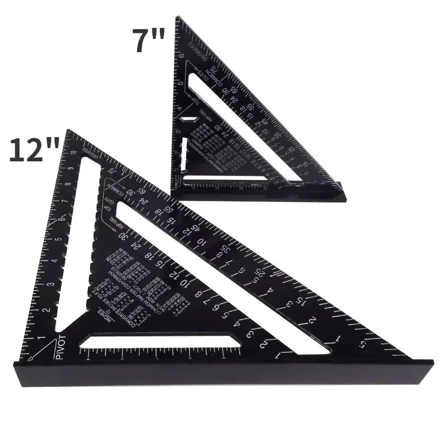 Präzisions-Dreieckslineal aus Aluminiumlegierung in Schwarz für die Holzbearbeitung - Bild 2