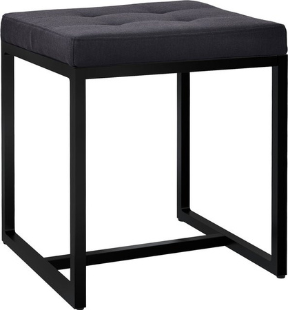 CLP Sitzhocker Barci Moderner Polsterhocker mit schwarzem pulverbeschichtetem Eisengestell