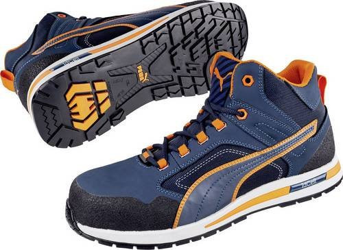 Puma Safety Sicherheitsstiefel Crosstwist Mid S3 in Blau und Orange, Größe 42 - Bild 1