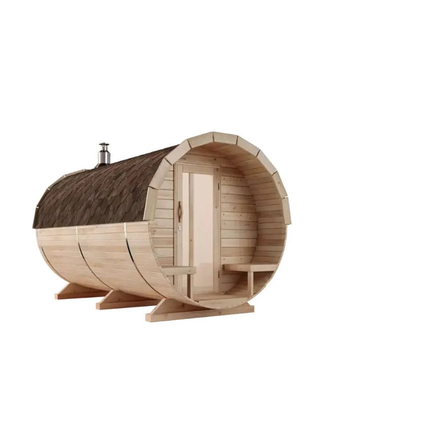 Finntherm Fasssauna Charlotte aus Fichte, Naturbelassen, B: 215 cm, T: 400 cm, H: 228 cm - Bild 2
