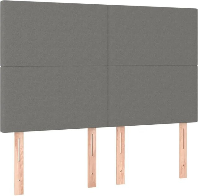 vidaXL LED Kopfteil Dunkelgrau mit USB-Ladeanschluss und integrierter Beleuchtung, Breite: 144 cm, Tiefe: 5 cm, Höhe: 118 cm - Bild 1