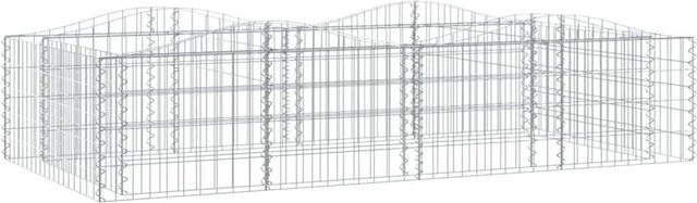 Furnicato Gabionen-Hochbeet mit Hochbogen aus verzinktem Eisen in Silber, B/T/H: 200 x 100 x 50 cm - Bild 1