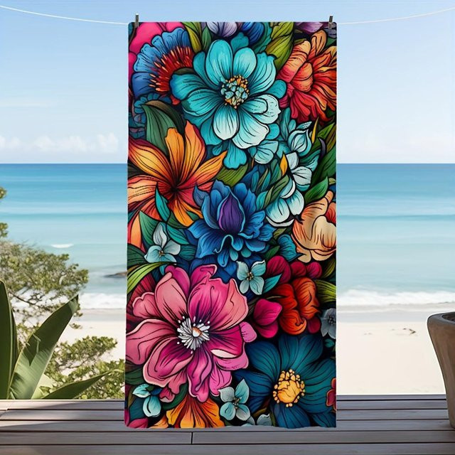 Schnelltrocknendes Strandtuch aus Polyester in Multicolor, ultra-saugfähiges Badetuch für Pool, Spa und Reise, Breite: 30 cm, Höhe: 60 cm - Bild 1