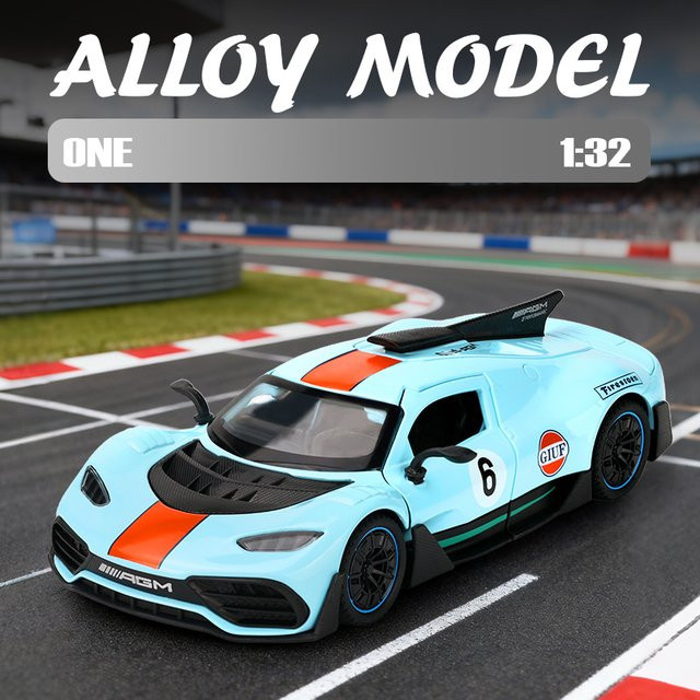 CCA Mercedes-Benz ONE Gulf Edition Automodell, Maßstab 1:32, Metall - Bild 1