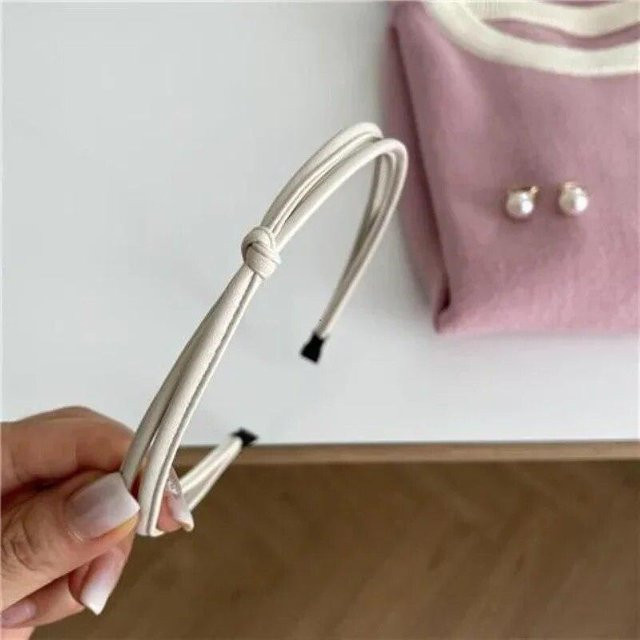 Stirnband PU Leder, weiß, Damen - Bild 1