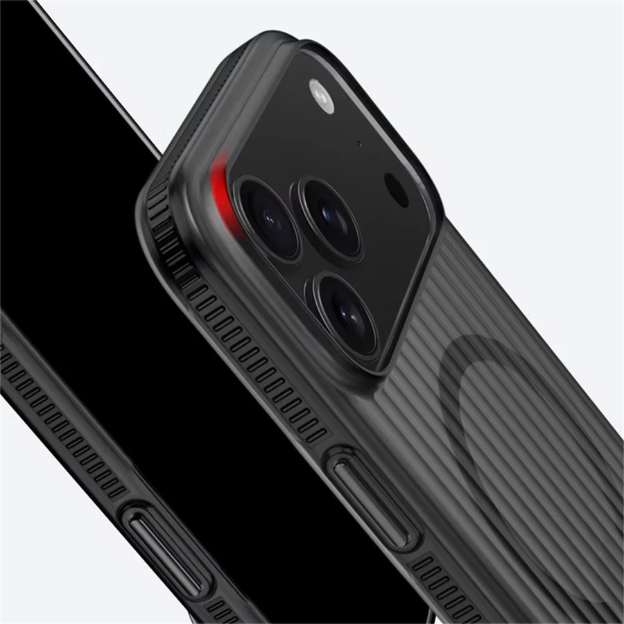 MagSafe Wireless Charging Case mit Gepäckmuster für Apple iPhone 12 bis 17 Pro Max, matte Stoßstange in Schwarz - Bild 4
