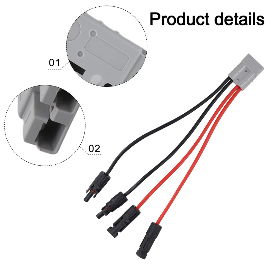 NIGHTKIST Solarpanel-Verlängerungskabel 10 AWG 50 A mit Anderson-Stecker zum Aufladen von Wohnmobilen und für den Outdoor-Einsatz - Bild 3