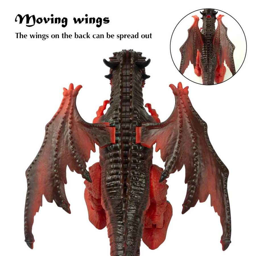 CONUSEA Dinosaurier, ferngesteuertes Dino-Drachen-Spielzeug, mit Geräuschen, Lichtern, Sprühfunktion - Bild 3