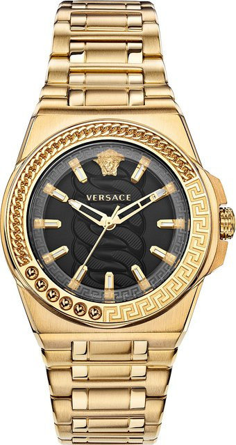 Versace Damenuhr, Quarz, Edelstahl, Schwarz, 40 mm, 5 ATM - Bild 1