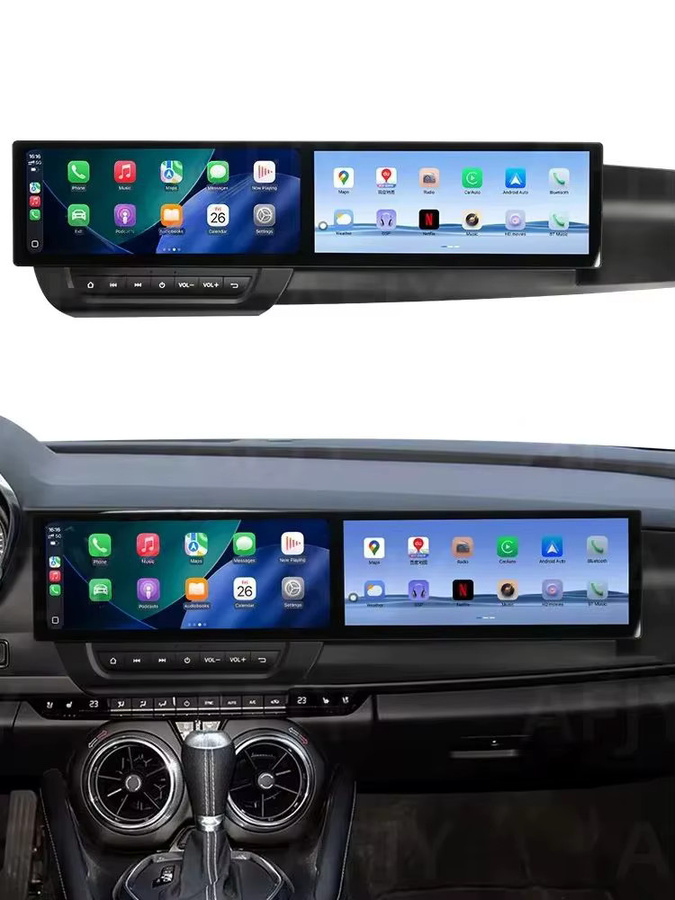 YANFU Dual Bildschirm Multimedia Player für Chevrolet Camaro 2016 - 2025 mit 12,3 Zoll Display, Android 13,0, Carplay, GPS Navigation und Stereo Kopf Einheit in Schwarz - Bild 7