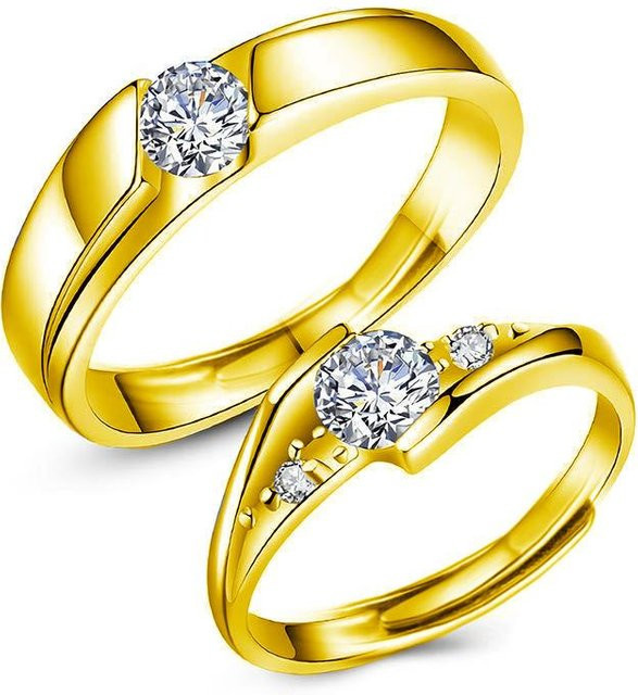 zjy8 Partnerringe, 925 Silber, Moissanit, Unisex - Bild 1