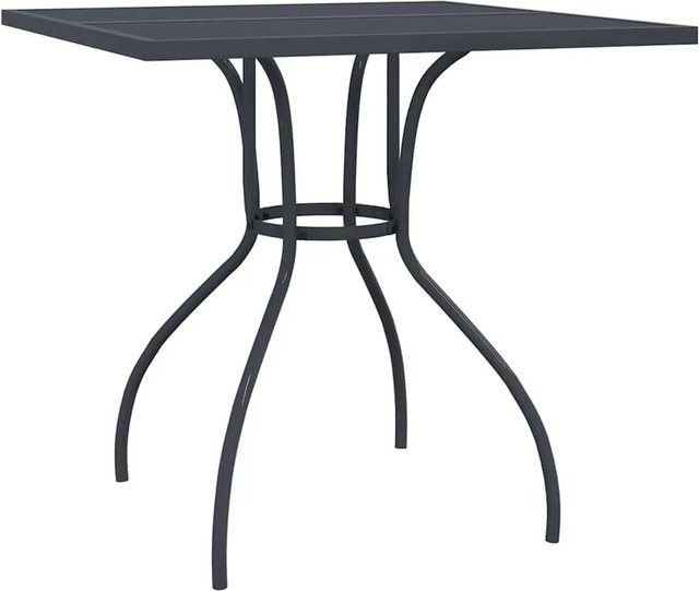 Furnicato Gartentisch aus Stahl in Anthrazit mit modernem Mesh-Design, B/T/H: 80 x 80 x 72,5 cm - Bild 1