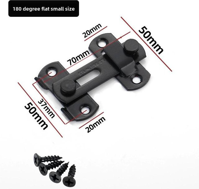 Chocolate Home Torriegel aus mattschwarzem Edelstahl als Sicherheitstürriegel und Klappriegel in Schwarz - Bild 1