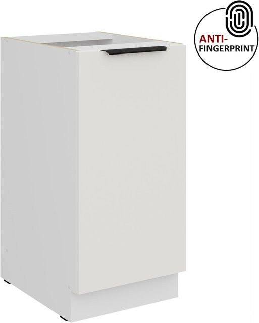 Küchenunterschrank ARIA in Weiss ultra matt mit Anti Fingerprint Effekt und Einlegeboden, Breite: 40 cm - Bild 1