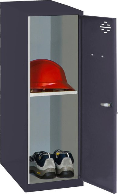 PROREGAL Schließfachschrank AMEGO Spind mit Fachboden und Schloss in Anthrazit, H x B x T: 91,5 x 30 x 50 cm - Bild 1