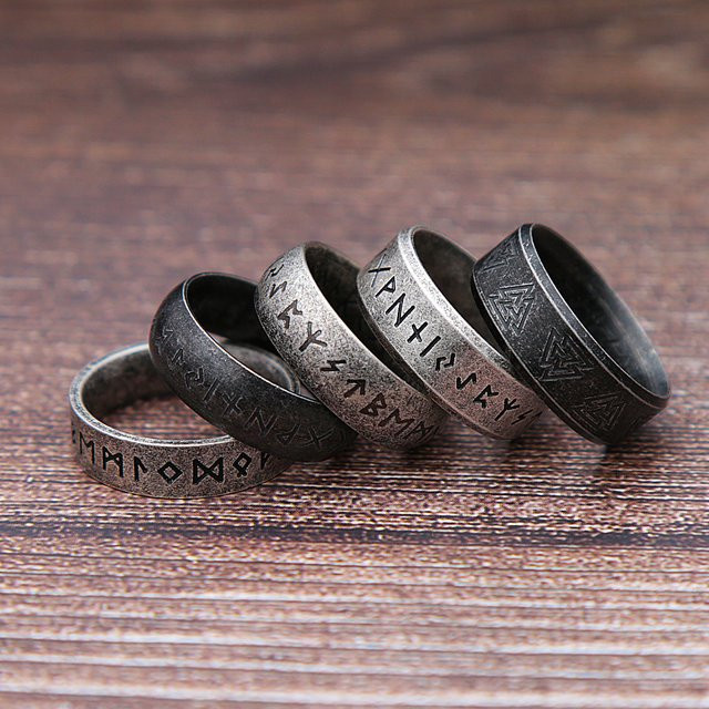 NORTHMAN Ring, Edelstahl, Silber, Unisex, Viking Rune - Bild 1