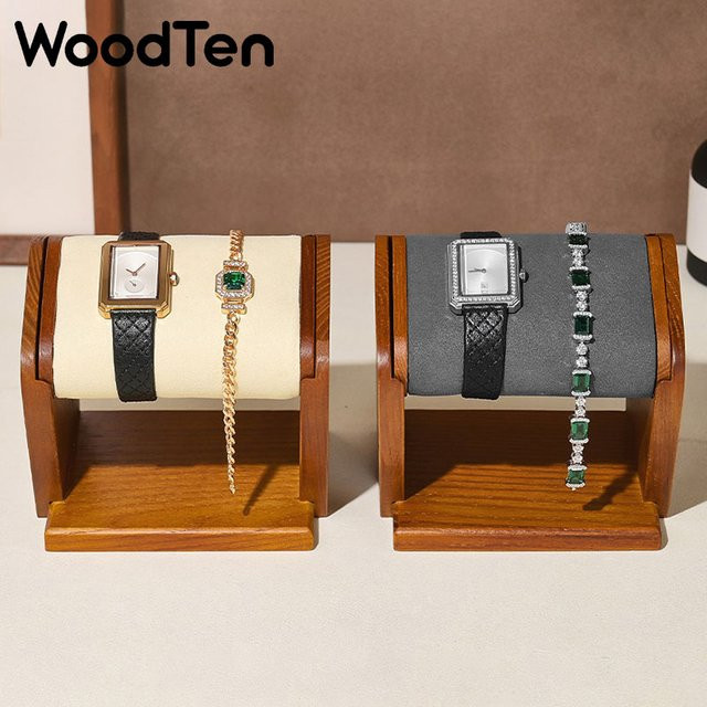 WoodTen Uhren-Präsentationsständer, Holz, Schwarz, Braun - Bild 1