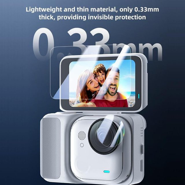 PULUZ 2-in-1 Bildschirm- und gehärtete Glasfolie für die Insta360 GO Ultra Action-Kamera in Transparent - Bild 1