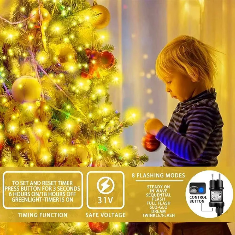 VASTFIRE LED Weihnachtsbaum Dekoration Outdoor Lichterkette mit 280 LEDs in RGB Multicolour - Bild 2