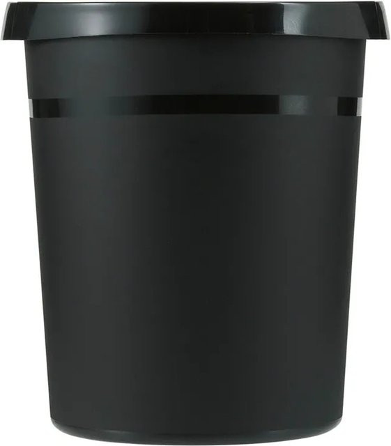 PROREGAL SparSet 4er Pack Klassische Runde Papierkörbe aus Kunststoff, Schwarz, H: 35 cm, Durchmesser: 31,2 cm, 18 Liter - Bild 1