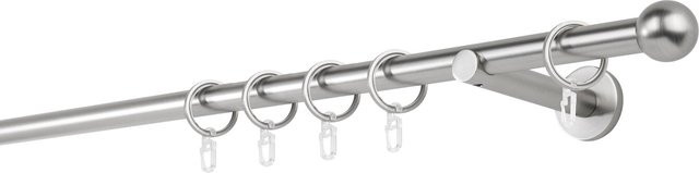 ONDECO Handtuchhalter 1-läufig aus Edelstahl-Optik, Rohr Durchmesser: 2 cm, Länge: 360 cm, Wandträger: 12 cm, mit Endstück Ball, Farbe: Silber - Bild 1