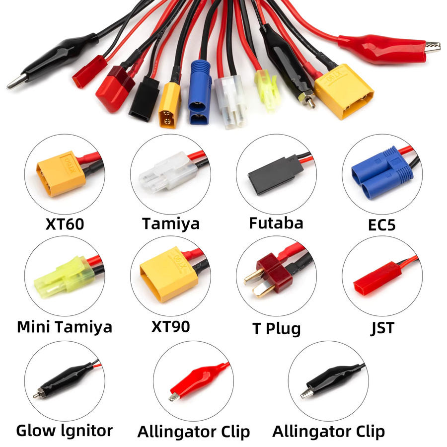 RCXAZ 8-in-1 RC-Ladegerät-Adapter-Anschluss mit Banana, XT60 und Tamiya für RC-Car und Drohnen-Batteriekabel - Bild 2