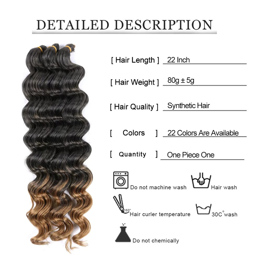 BUDABUDABUDA Kunsthaar Wasserwelle Crochet Twist Ombre, Damen - Bild 2