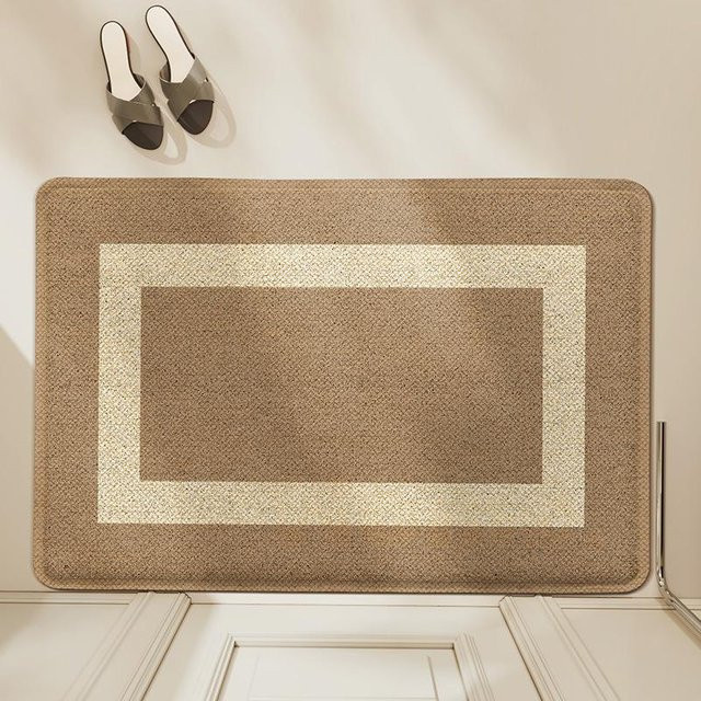 Schmutzabweisende Nordische PVC Fußmatte in Beige, rutschfest und schmutzabweisend, B/B: 45 x 75 cm - Bild 1