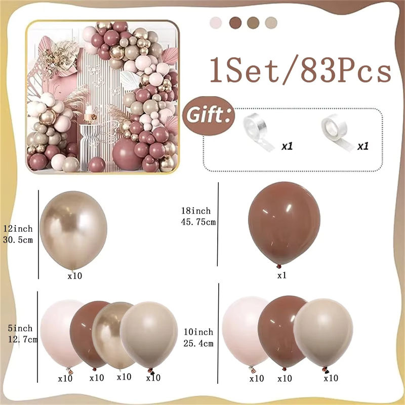 83 Stück Vintage Macarons Ballon-Girlanden-Set in Rosa für Babyparty, Hochzeit und Geburtstag - Bild 5