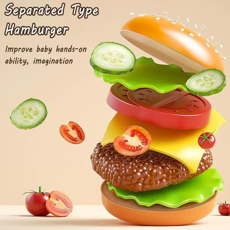 Yiran toy Kochraum Spielzeug-Set Simulation Hamburger Pizza Pommes ab 0-3 Jahre - Bild 2