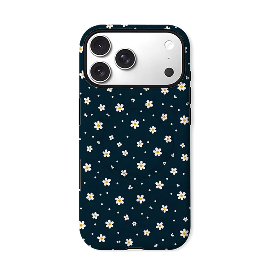 Potdemiel Daisy Dot Handyhülle für iPhone 17 16 15 14 13 Pro Max Plus, Robuste Ein- und Doppelschicht-Schutzhülle mit Magnetfunktion, Farbe: Blau - Bild 6