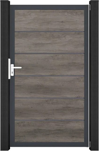GroJa Tor Basicline Premium 1-flg. Monument Oak Rahmen DB703, Breite: 100 cm, Höhe: 180 cm - Bild 1