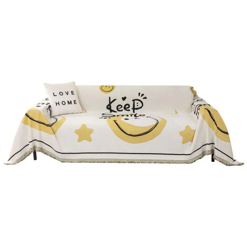 Super Six Sofa-Abdeckung aus Chenille mit Cartoon-Design in Beige, B/B: 180 x 130 cm - Bild 2