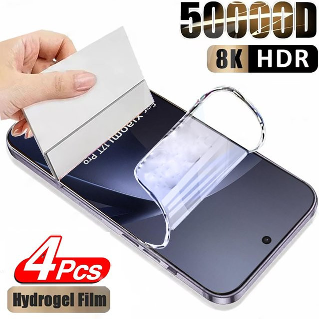 4 Stück HD-Schutzfolien für Xiaomi Mi 17T Pro 15 14T 13T 12T 11T Pro 12 Lite Hydrogel-Displayschutzfolie transparent - Bild 1