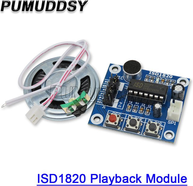 PUMUDDSY ISD1820 Sprachaufzeichnungs-Recorder-Modul mit Mikrofon und Lautsprecher in Blau - Bild 1