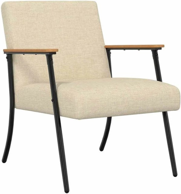 vidaXL Sessel in Beige aus Samtstoff mit Armlehnen, B/T/H: 59 x 75 x 78 cm - Bild 1